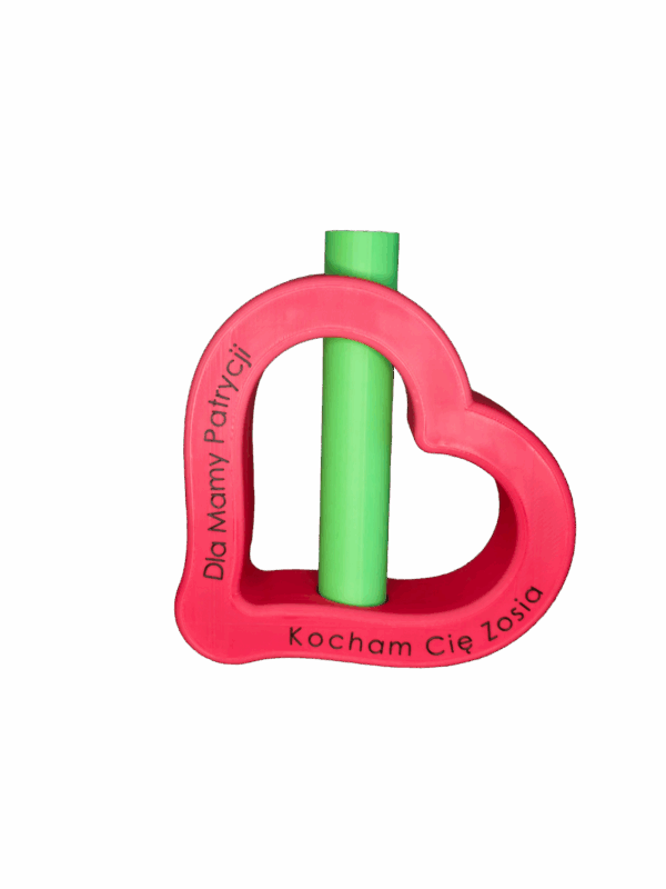 Wazonik z sercem z druku 3D z napisem Kocham Cię