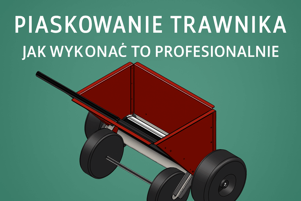 Piaskarka służąca do piaskowania trawnika po niwelacji